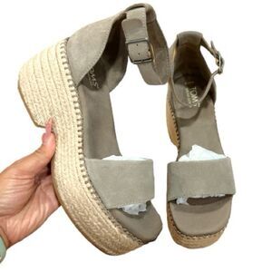 TOMS Women's Tan Laila Espadrille Wedge Sandals Size 7.5